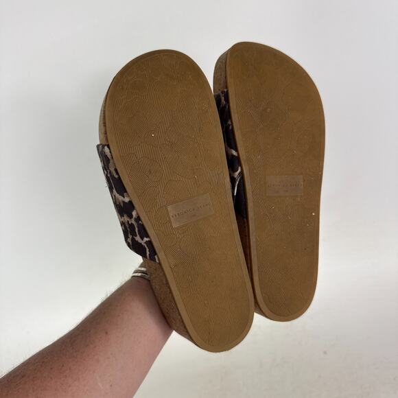 Veronica Beard Dresdyn Platform Slide Women's 7.5 Leopard Print Cork Sandals - Picture 8 of 10